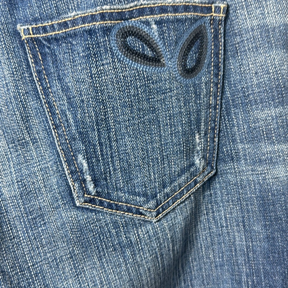 Current/Elliott The Fling Floral Embroidery Distressed Button Fly Jeans Size 27 - Picture 7 of 13